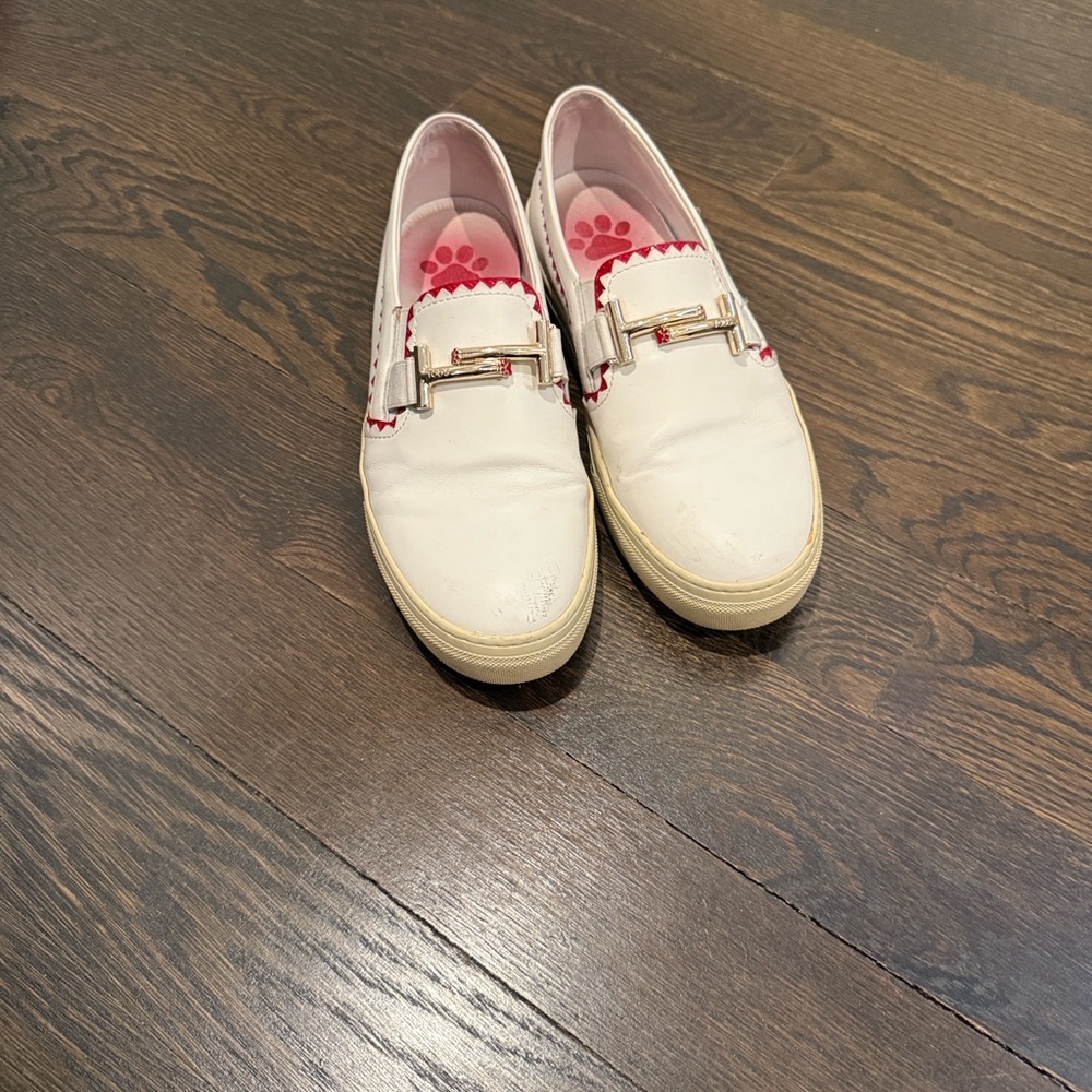 Tod's White Leather Slip on Sneakers- size 38.5